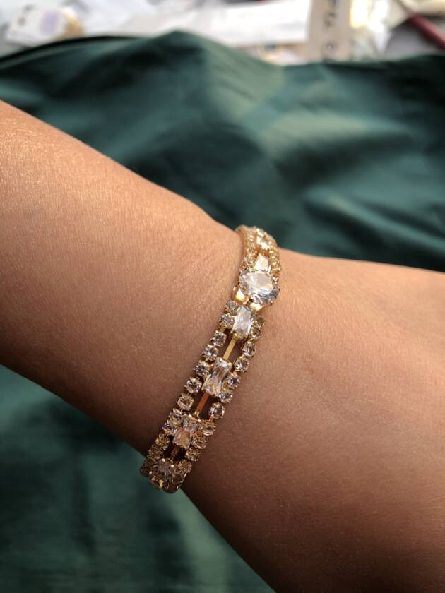 Crystal-Embellished Tennis Bracelet